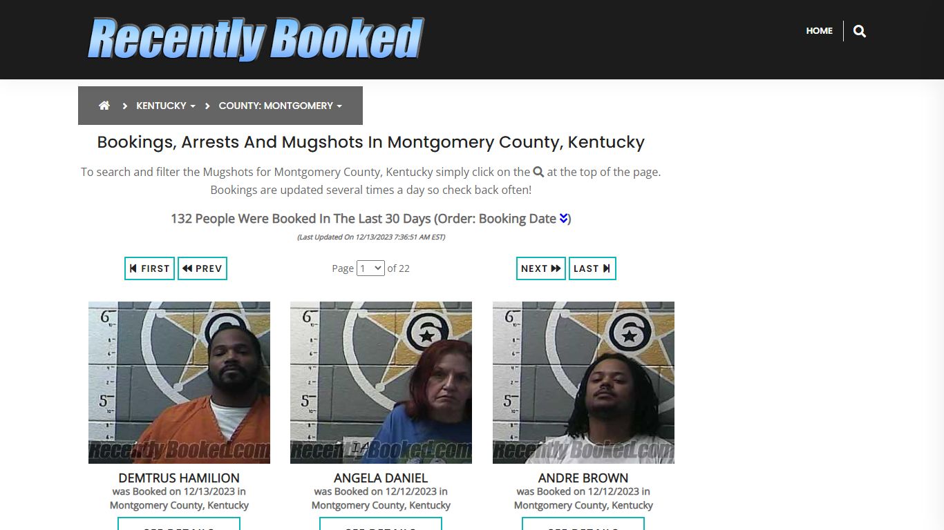 Bookings, Arrests and Mugshots in Montgomery County, Kentucky